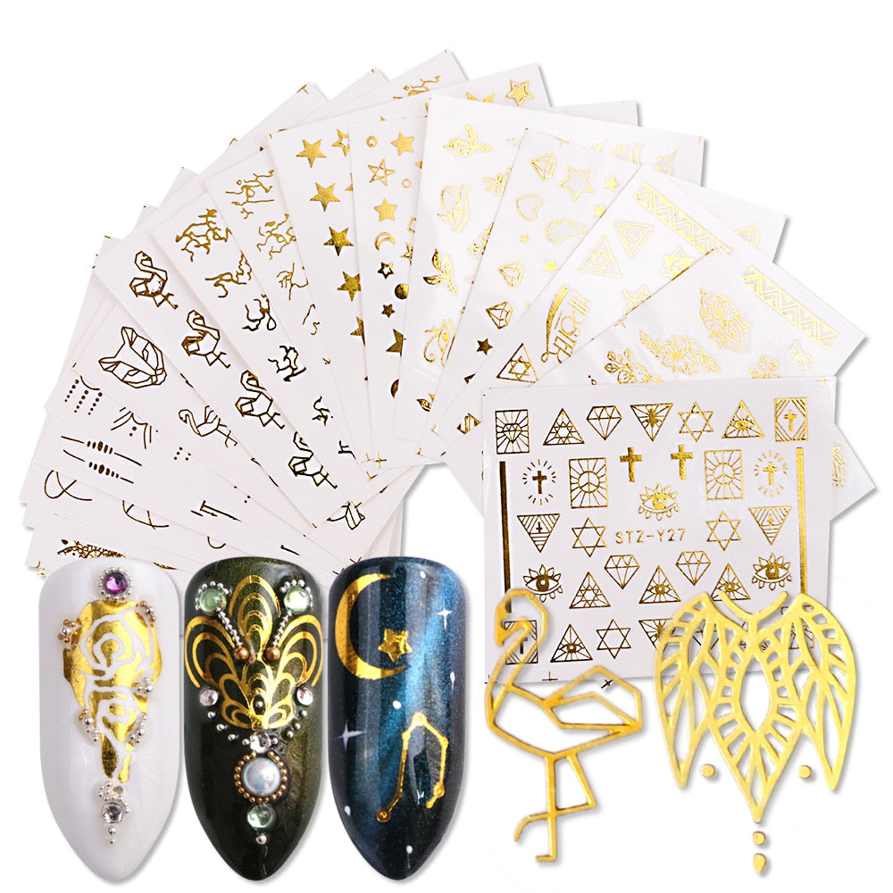 Golden Galaxy Nail Stickers