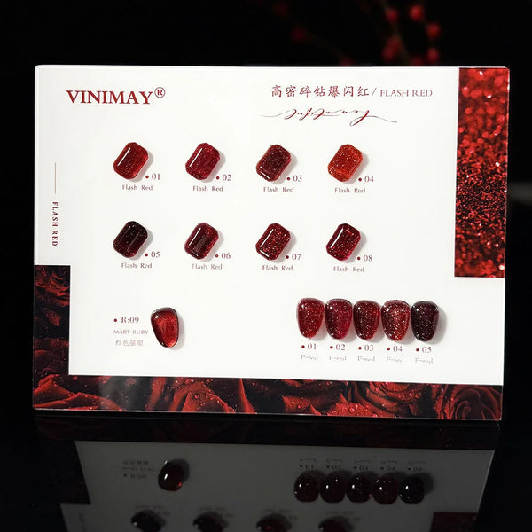 vinimay professional gel polish sparkly red collection glitter gel polish glitter nails sparkly shinny