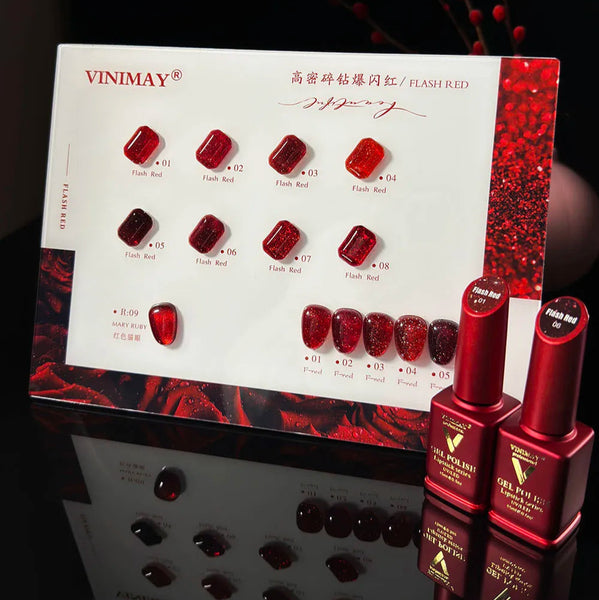 vinimay professional gel polish sparkly red collection glitter gel polish glitter nails sparkly shinny