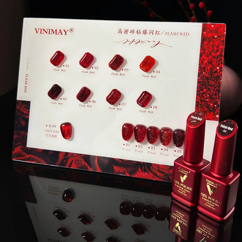 vinimay professional gel polish sparkly red collection glitter gel polish glitter nails sparkly shinny