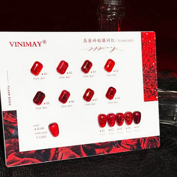 vinimay professional gel polish sparkly red collection glitter gel polish glitter nails sparkly shinny