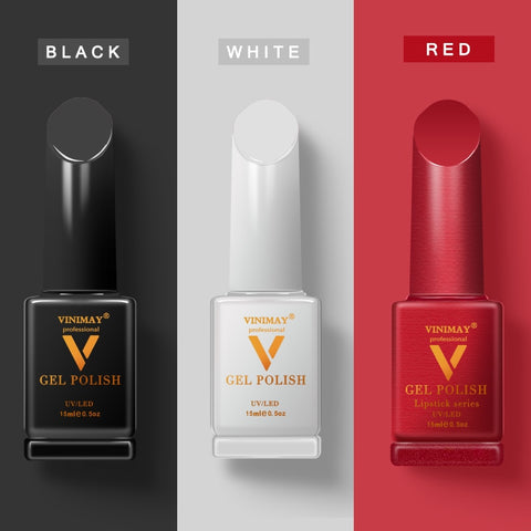 VINIMAY® Gel Polish - Super Black | White | Red