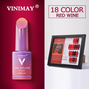 VINIMAY® Gel Nail Polish - Red Wine FULL SET x 18