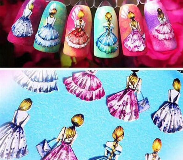 3D Girl Nail Stickers