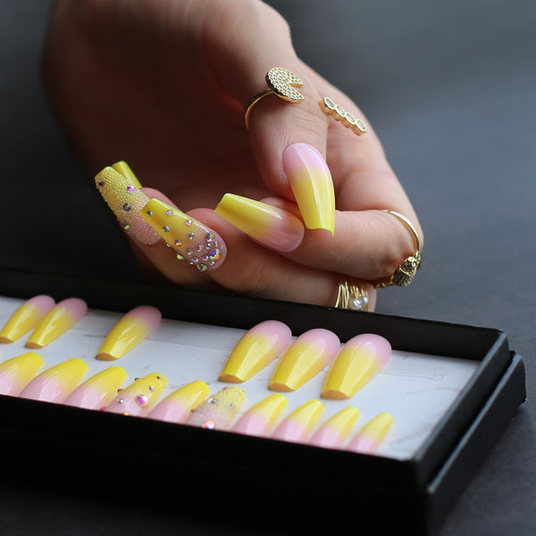 Pink Lemonade - Designer Faux Nail Set
