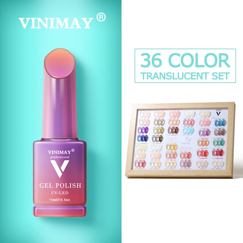 VINIMAY® Gel Nail Polish - Translucent FULL SET x 36