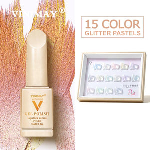 VINIMAY® Gel Nail Polish - Glitter Pastels FULL SET x 15