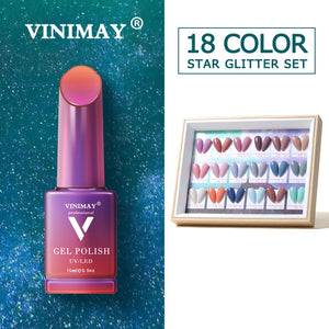 VINIMAY® Gel Nail Polish - Star Glitter FULL SET x 18