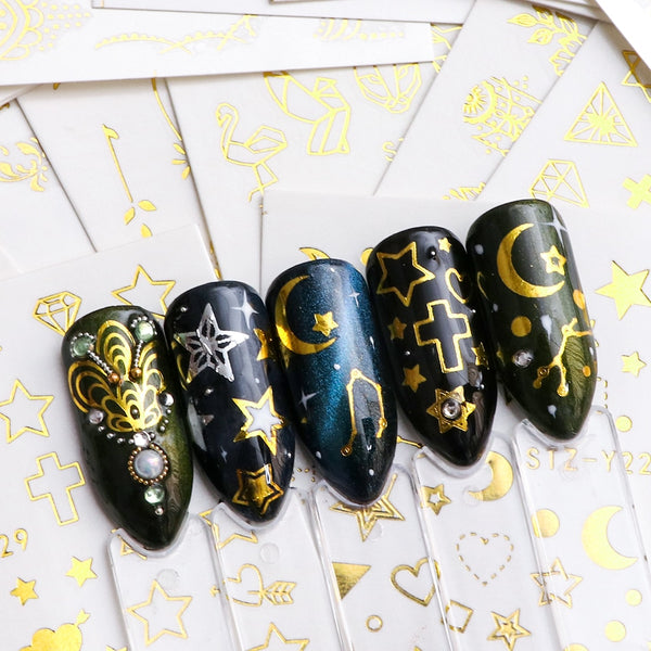 Golden Galaxy Nail Stickers
